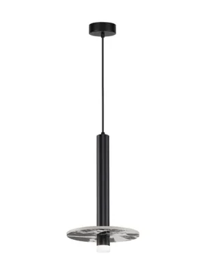 Nakupujte Hned Závěsné světlo LED Leandros, černá, Ø 40 cm, umělý kámen/kov