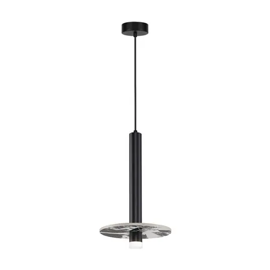 Nakupujte Hned Závěsné světlo LED Leandros, černá, Ø 40 cm, umělý kámen/kov