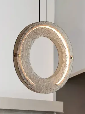 Závěsné světlo LED Tamara, jantarová barva, Ø 40 cm, sklo/kov Sezónní Sleva