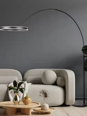 Zlevněný LED obloukové svítidlo Ringlux, černé, kovové, CCT, stmívač