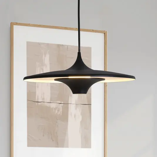 Závěsné LED světlo Rene, černé, Ø 42 cm, kov Expresní Doručení