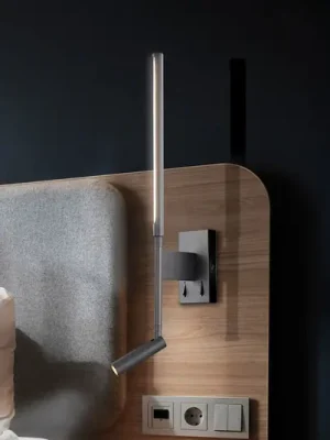 LED nástěnné světlo Nido, černé, výška 51 cm, kov Expresní Doručení