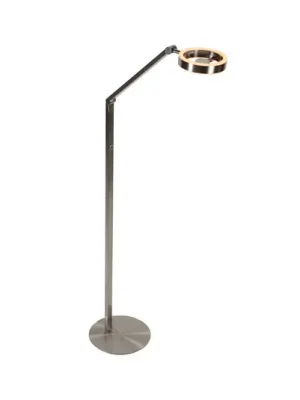 LED stojací lampa Ringlux ocelová barva, kov, 2 700 K, stmívač Cenový Hit