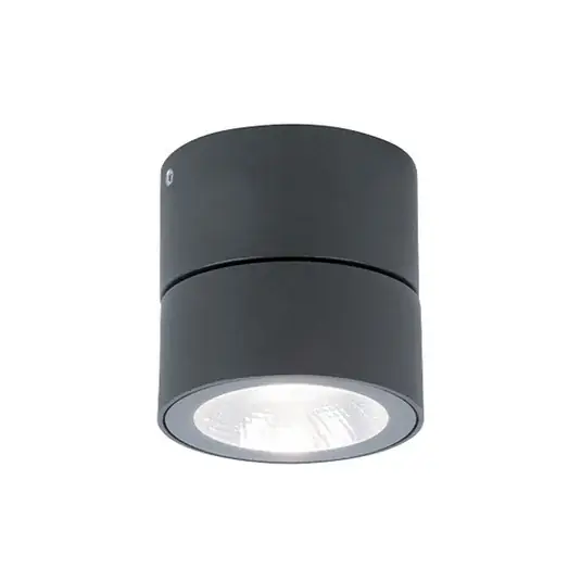 Časově Omezené LED venkovní stropní bodové světlo Andria, tmavě šedé, Ø 9 cm, kov