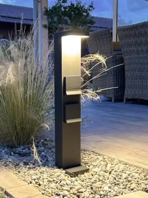 Vrácení Zdarma LED žárovka s paticí, zásuvková lišta Lerna, 60 cm, hliník tmavě šedá