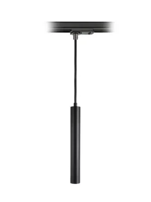 Oblíbený LED závěsné svítidlo Slim, 1fázová lišta, černé, hliník, 5 W, 2 700 K