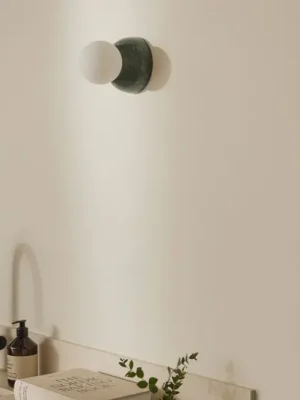 Levný Nástěnné světlo Globen Lighting Torrano, zelené, Ø 13 cm, IP44