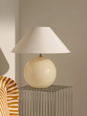 Cenově Výhodný Globen Lighting stolní lampa IRIS, krémová, výška 45 cm