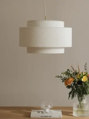Jen Po Omezenou Doba Globen Lighting závěsné světlo Noah Bouclé, Ø 50 cm, bílé