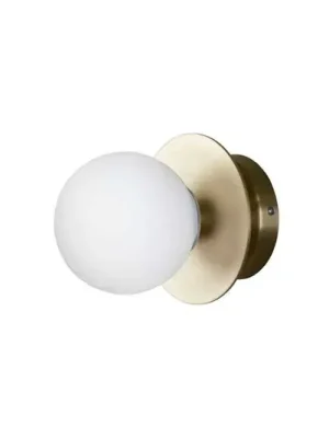 Globen Lighting Nástěnné světlo ART DECO, mosaz/bílá Ø 16 cm IP44 Ověřený