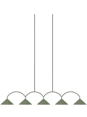 Nakupujte Hned Globen Lighting závěsné světlo CURVE 5, zelené, 5 ramen, 165 cm