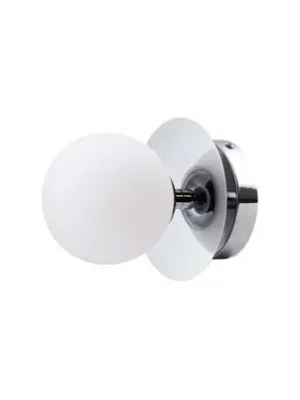 Globen Lighting Nástěnné světlo ART DECO, chrom/bílá Ø 16 cm IP44 Akční Nabídka