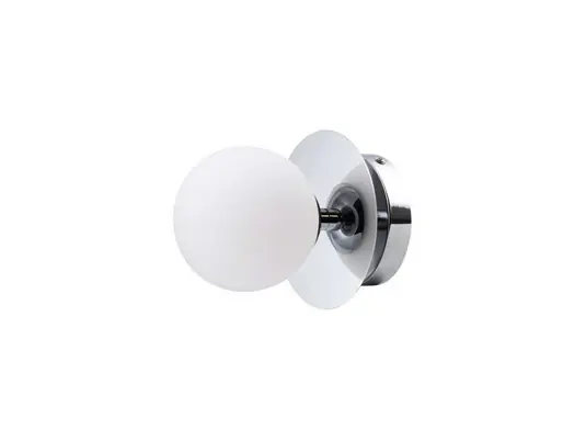Globen Lighting Nástěnné světlo ART DECO, chrom/bílá Ø 16 cm IP44 Akční Nabídka
