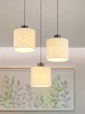 Autentický LED závěsné světlo Thea, Ø 49 cm, 3ramenné, krémová/matná černá