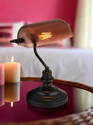 Stolní lampa Antique, měděná/matná černá, výška 37 cm Přímo Od Výrobce