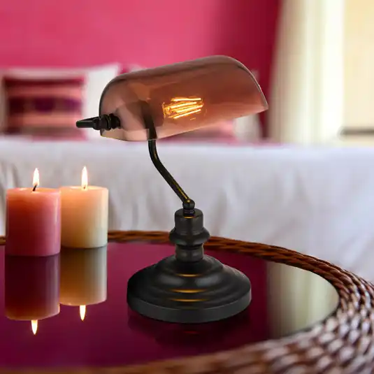 Stolní lampa Antique, měděná/matná černá, výška 37 cm Přímo Od Výrobce