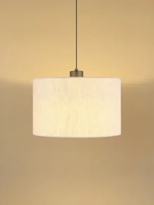 Vrácení Zdarma LED závěsné světlo Thea, krémová/matná černá, len, Ø 35 cm