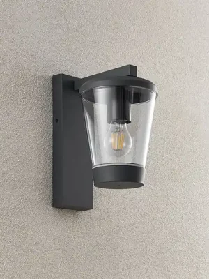 Venkovní nástěnné svítidlo CAVADO, antracitová barva, výška 28 cm, IP44 Levný