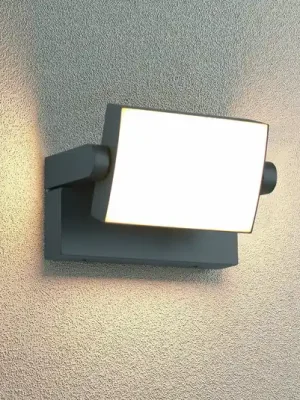LED venkovní nástěnné svítidlo KANSAS, antracitová barva, šířka 20 cm, IP54 Nová Kolekce