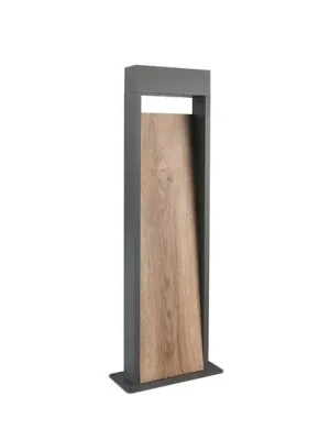 LED osvětlení cesty SALMON, dřevěný vzhled, výška 60 cm, kov, IP44 Novinka
