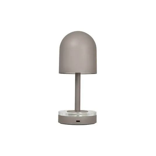 Cenový Hit AYTM Akumulátorová lampa Luceo, taupe, kov, 24 cm, stmívatelné, IP44