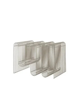 Levný AYTM Držák na časopisy Curva, taupe, kov, délka 41 cm