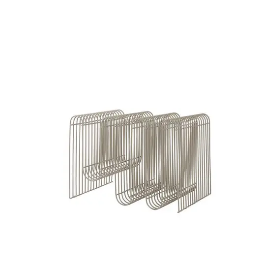 Levný AYTM Držák na časopisy Curva, taupe, kov, délka 41 cm