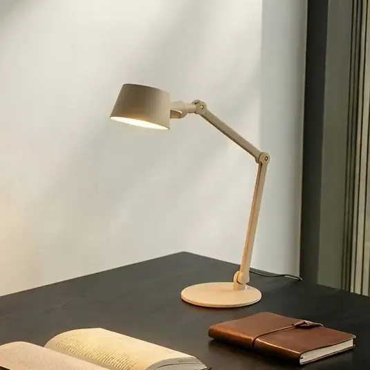 Sleva Stolní lampa Lucande Silka, 93 cm, béžová, nastavitelná, E27