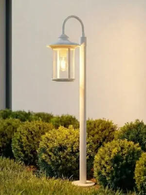 Akce Lindby osvětlení cesty Zayn, bílá, sklo, výška 109 cm, IP65