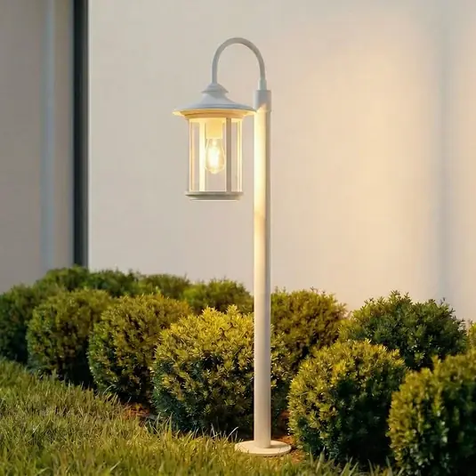 Akce Lindby osvětlení cesty Zayn, bílá, sklo, výška 109 cm, IP65