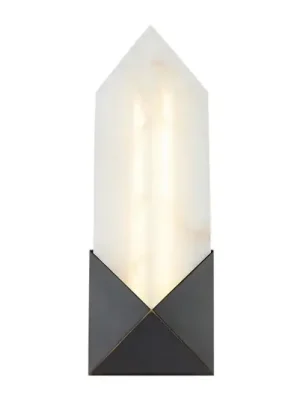 Akce LED nástěnné světlo CAESAR, bronzová, výška 31 cm, kov/alabastr