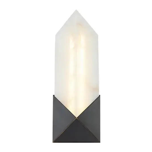 Akce LED nástěnné světlo CAESAR, bronzová, výška 31 cm, kov/alabastr