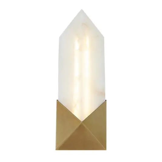 Výprodej LED nástěnné světlo CAESAR, starý mosaz, výška 31 cm kov/alabaster