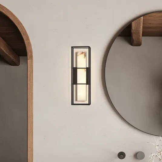 LED venkovní nástěnné svítidlo BLAKLEY černá/alabastrová výška 41 cm IP44 Vysoce Kvalitní