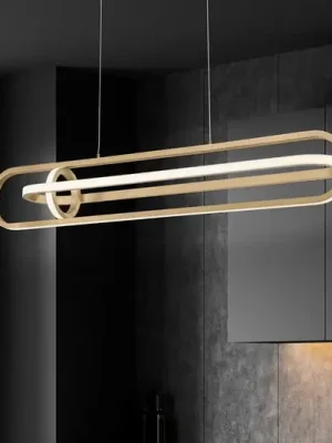 Závěsné světlo LED DENMARK, zlatá broušená, délka 107 cm, kov Víkendová Akce
