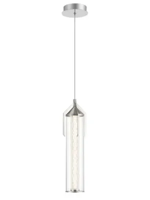 Závěsné světlo LED ESPADA, leštěný chrom, Ø 15 cm, kov/sklo Cenový Hit