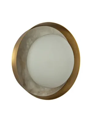 LED nástěnné světlo ALONSO, mosaz, Ø 22 cm kov/sklo/alabastr Nová Kolekce
