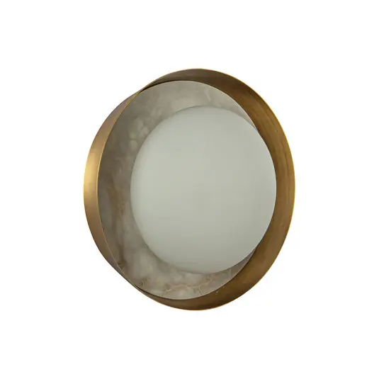 LED nástěnné světlo ALONSO, mosaz, Ø 22 cm kov/sklo/alabastr Nová Kolekce