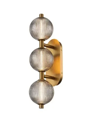Top Prodej LED nástěnné světlo PALMAS zlatá/kouřově šedá šířka 59 cm 3-křídlá IP44