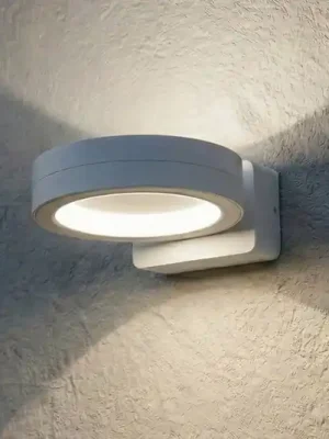 Akční Cena Lindby LED venkovní nástěnné svítidlo Selviro, bílé, Ø 20 cm, IP65