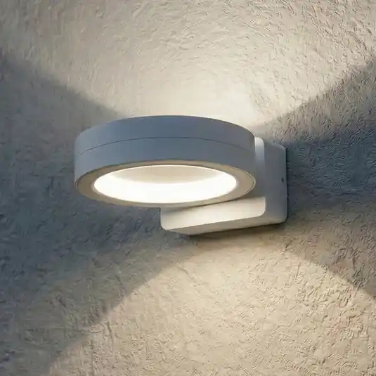 Akční Cena Lindby LED venkovní nástěnné svítidlo Selviro, bílé, Ø 20 cm, IP65