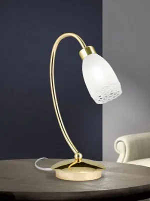 Objednat Nyní Stolní lampa CARLA, mosazná barva, výška 32 cm, kov/sklo