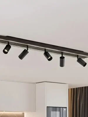Rychlé Dodání Lucande LED stropní bodové světlo Tiron, 5křídlový, 100 cm, dub