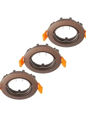 Cenově Výhodný PRIOS vestavné stropní svítidlo Fibur, bronz, zinek, Ø 8,2 cm, 3 ks
