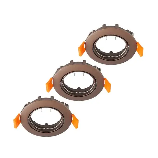 Cenově Výhodný PRIOS vestavné stropní svítidlo Fibur, bronz, zinek, Ø 8,2 cm, 3 ks