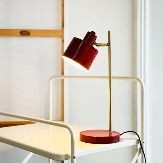 Dyberg Larsen stolní lampa Ocean, tmavě červená, výška 43 cm Autentický