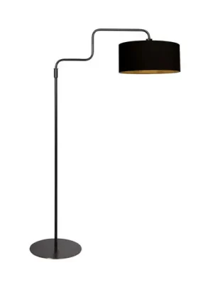 Stojací lampa Bloeba, černá a zlatá, výška 165 cm, chintz Výprodej
