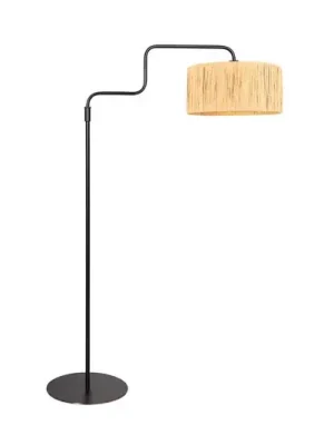 Aktuální Stojací lampa Bloeba, černá/hnědá, výška 165 cm, mořská tráva