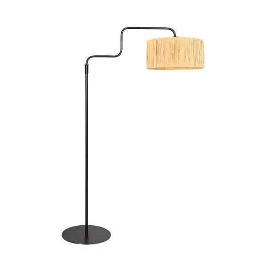 Aktuální Stojací lampa Bloeba, černá/hnědá, výška 165 cm, mořská tráva