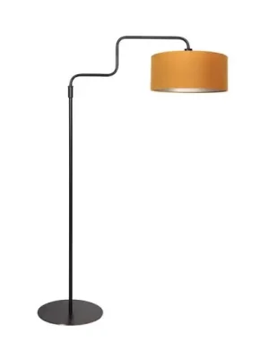Stojací lampa Bloeba, černá/zlatá, výška 165 cm, velur Autentický